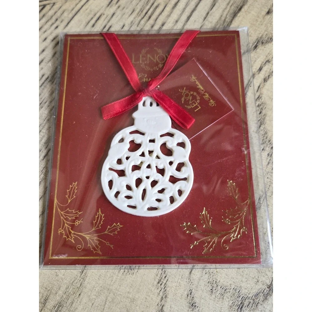 Lenox Charms Pierced Snowman  Christmas Ornament New Beautiful Lenox  Ornament